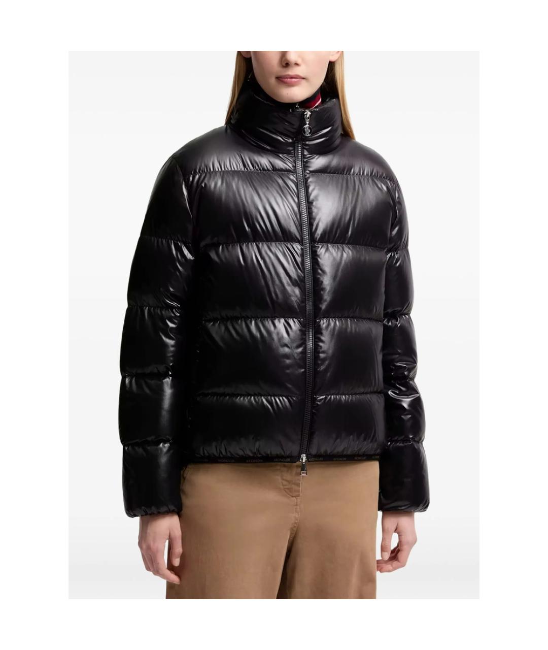 MONCLER Черный полиамидовый пуховик, фото 4