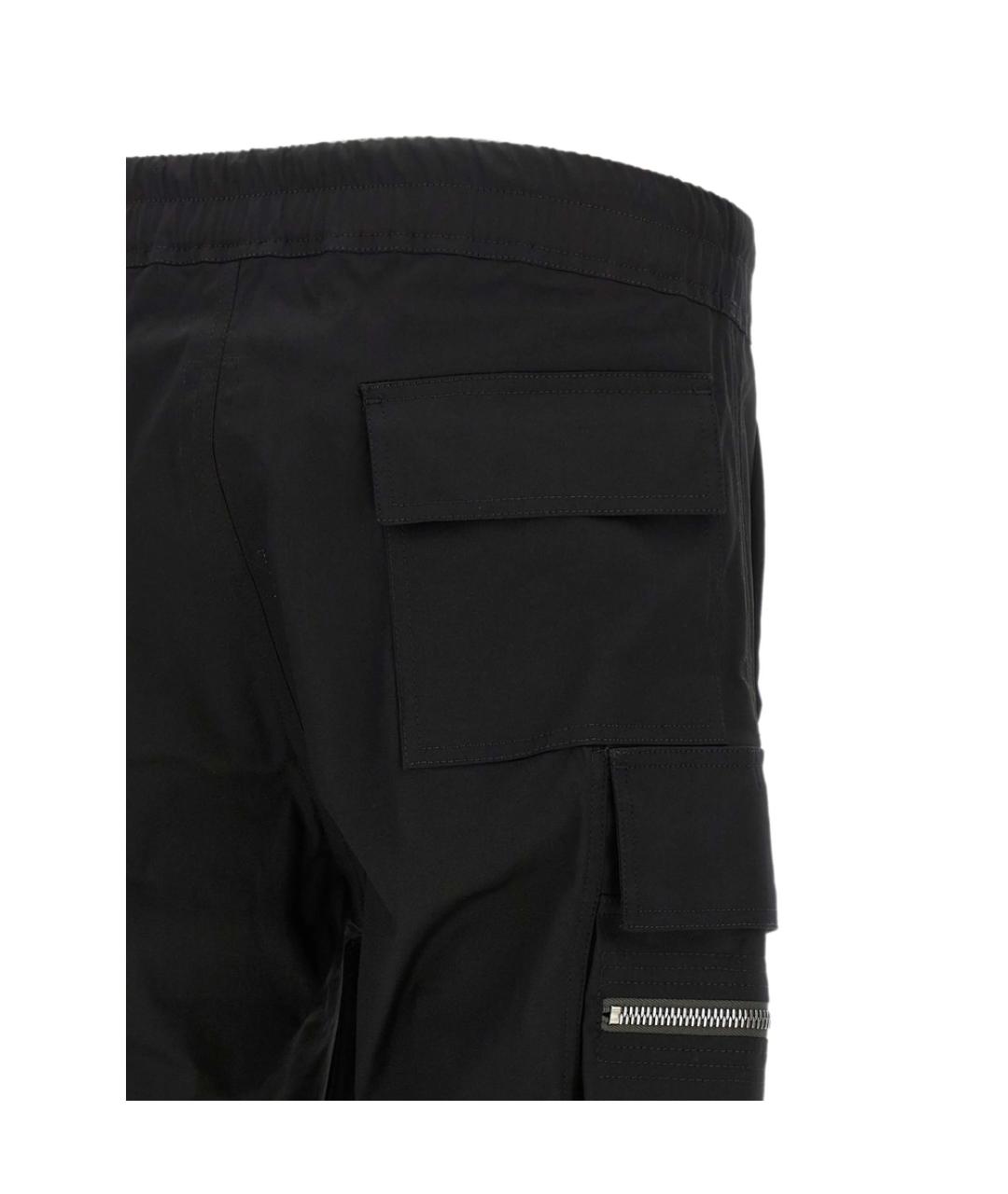 RICK OWENS Черные хлопковые повседневные брюки, фото 3