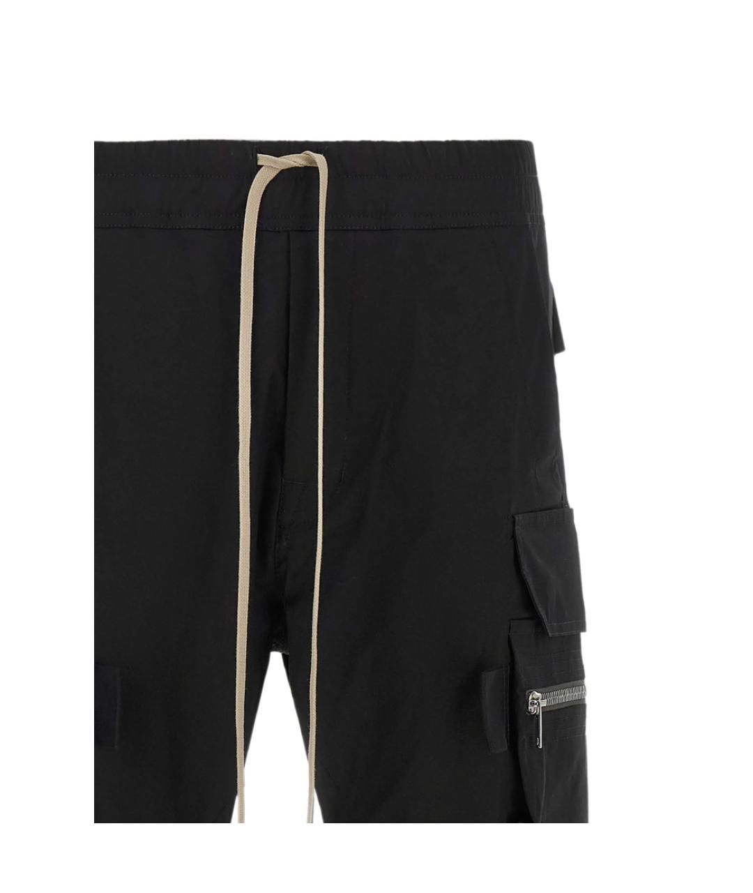 RICK OWENS Черные хлопковые повседневные брюки, фото 4