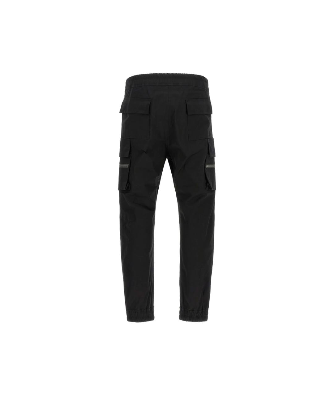 RICK OWENS Черные хлопковые повседневные брюки, фото 2