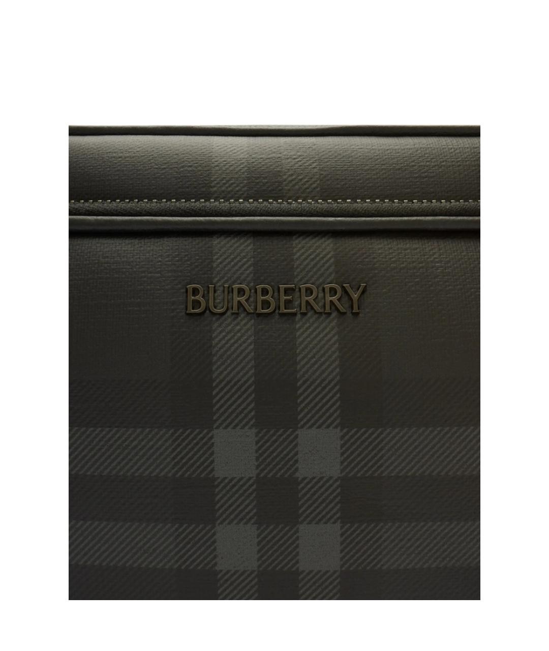 BURBERRY Черная синтетическая сумка на плечо, фото 2