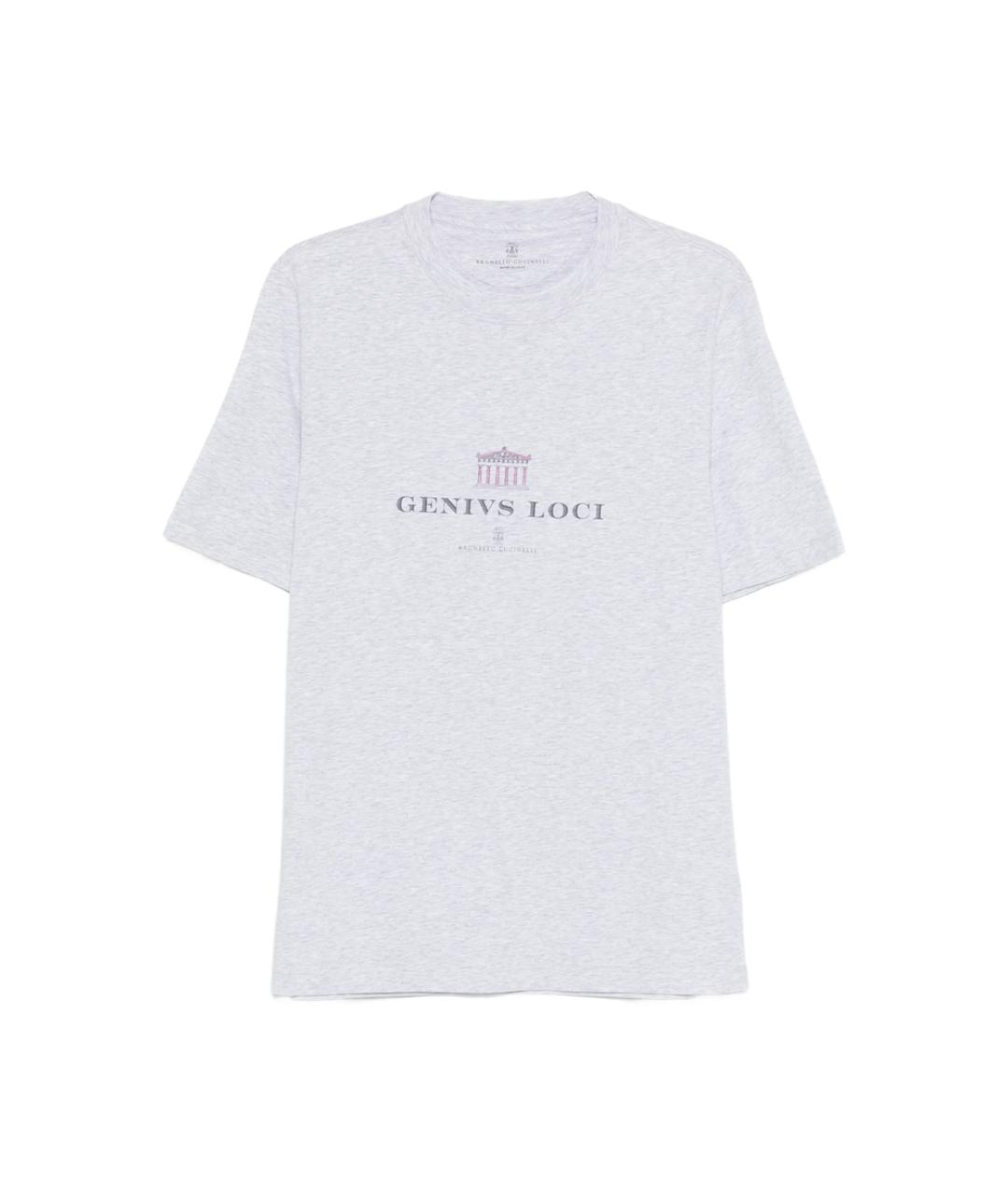 BRUNELLO CUCINELLI Серая хлопковая футболка, фото 1