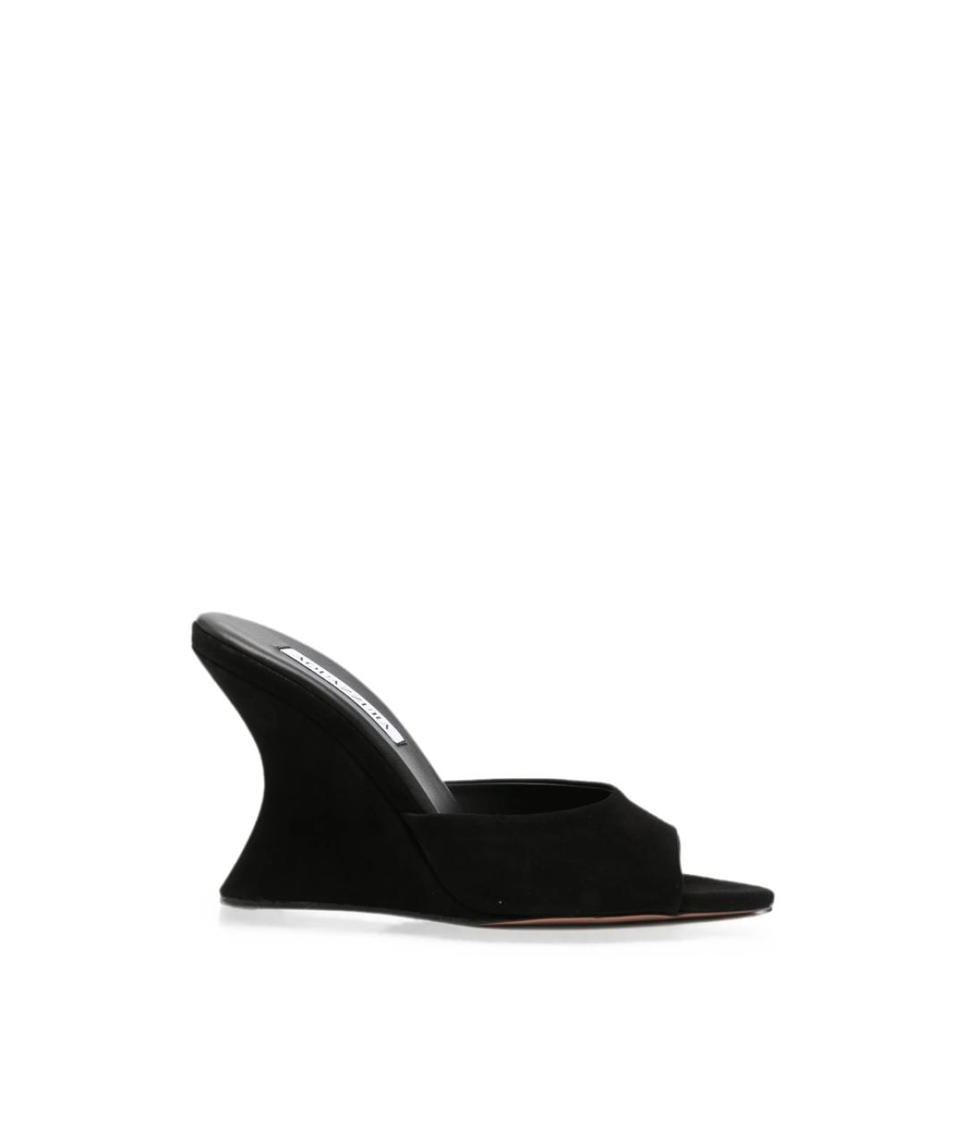 AQUAZZURA Черные замшевые мюли, фото 1