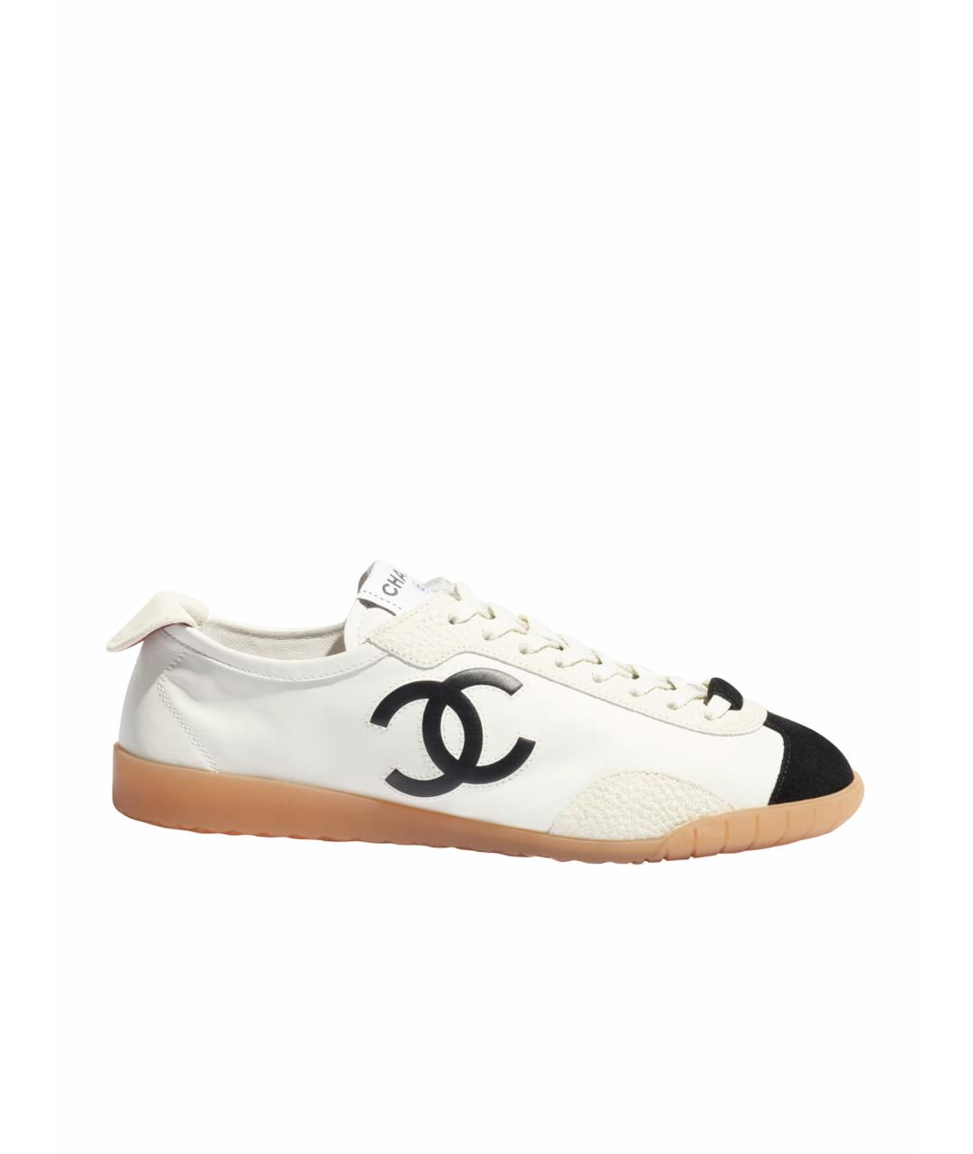 CHANEL Белые кожаные кеды, фото 1