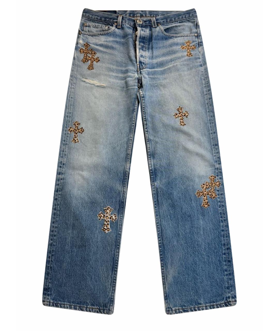 CHROME HEARTS Синие прямые джинсы, фото 1