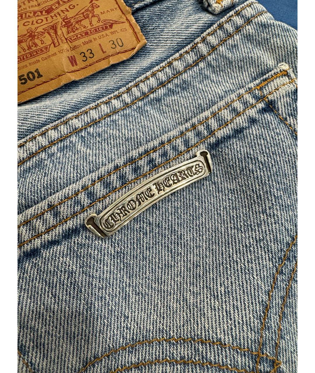 CHROME HEARTS Синие прямые джинсы, фото 5