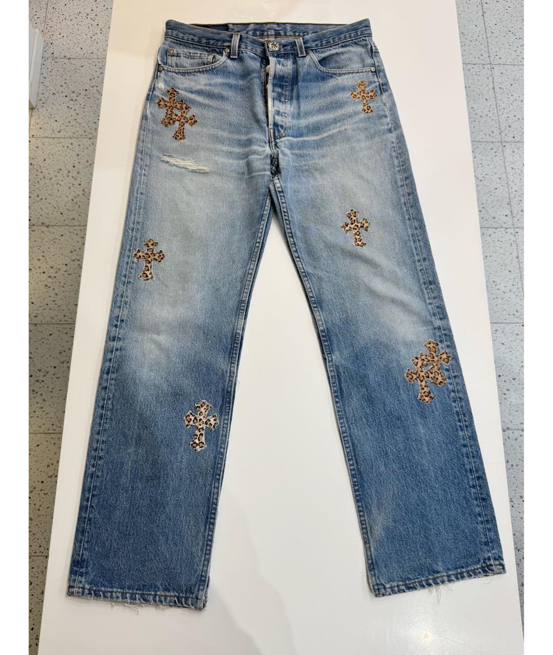 CHROME HEARTS Синие прямые джинсы, фото 9