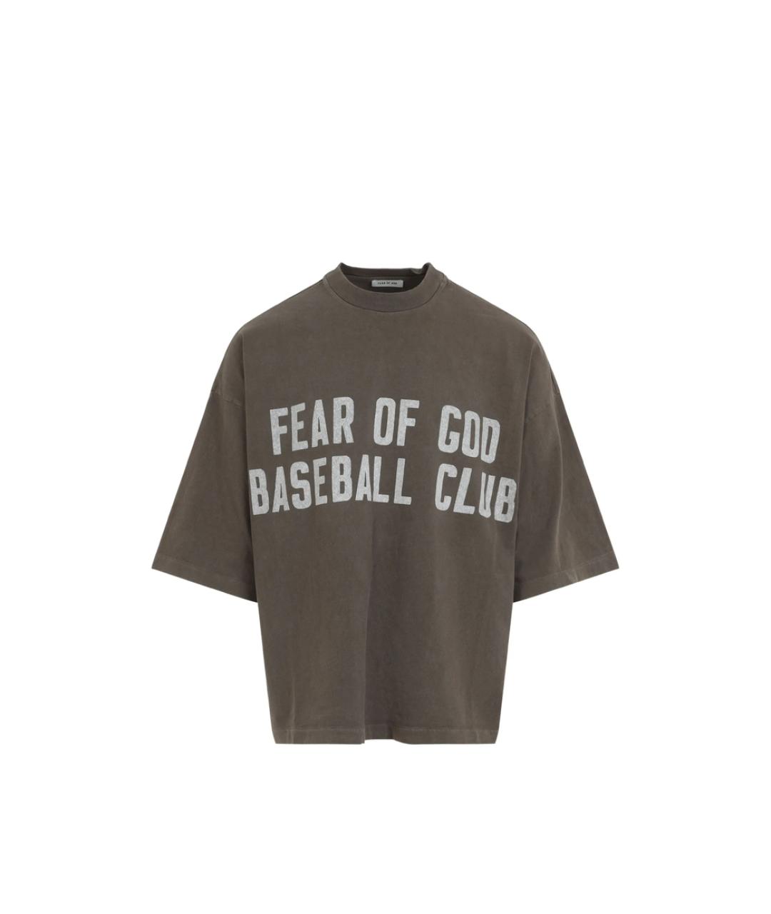 FEAR OF GOD Коричневая хлопковая футболка, фото 1