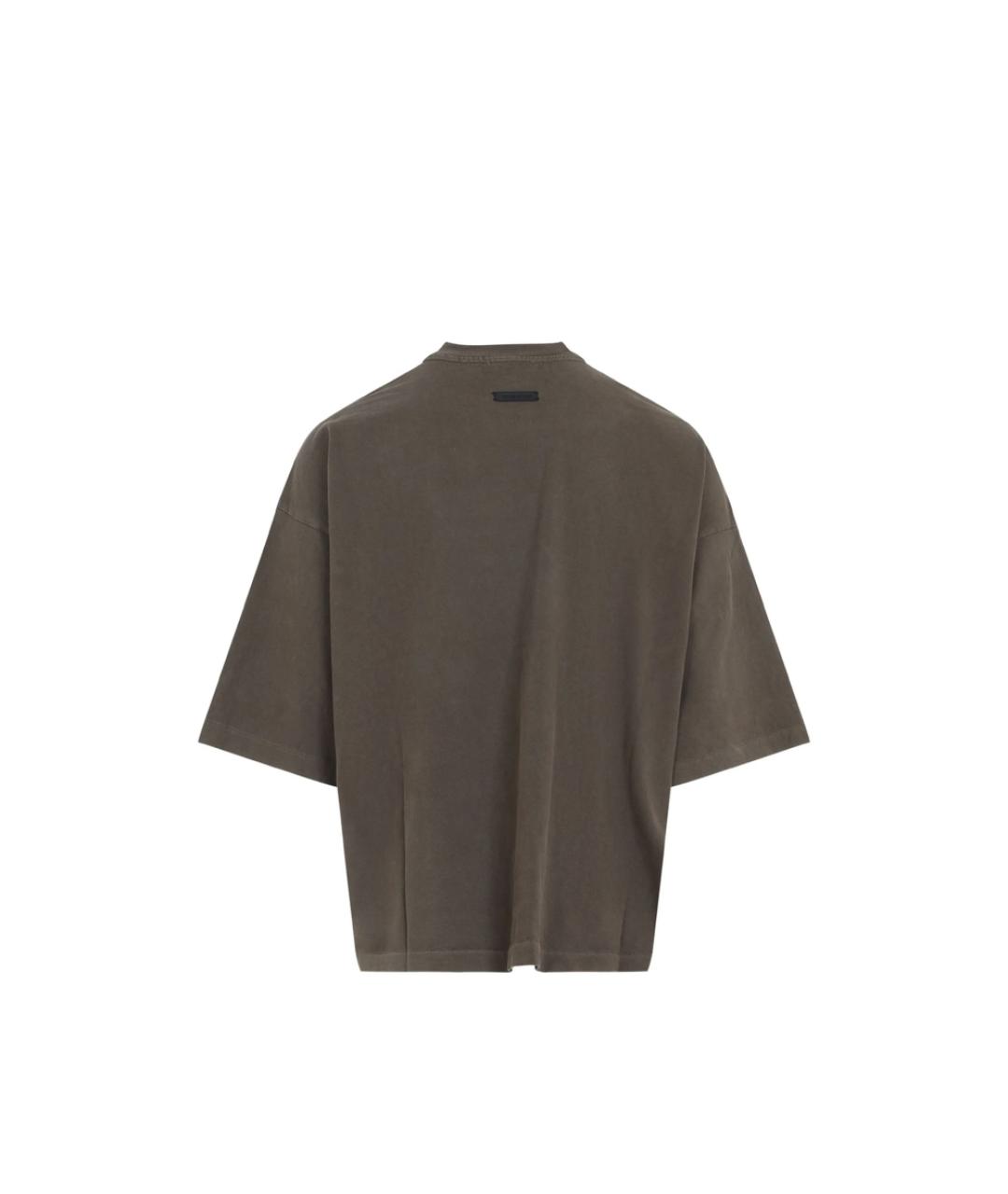 FEAR OF GOD Коричневая хлопковая футболка, фото 3
