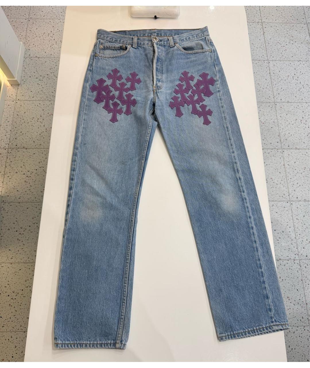 CHROME HEARTS Синие прямые джинсы, фото 9