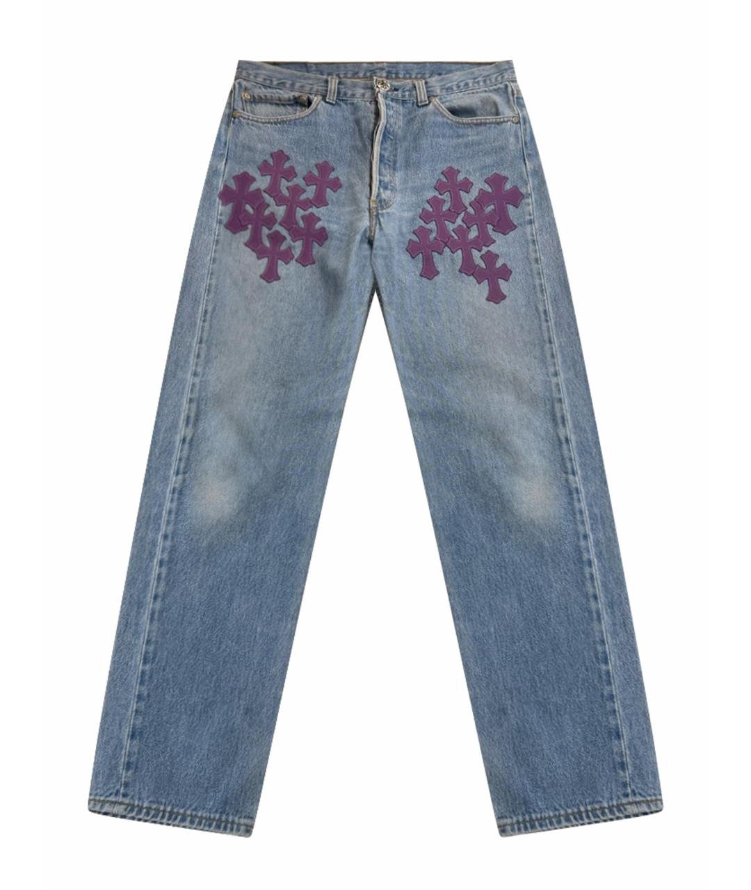 CHROME HEARTS Синие прямые джинсы, фото 1