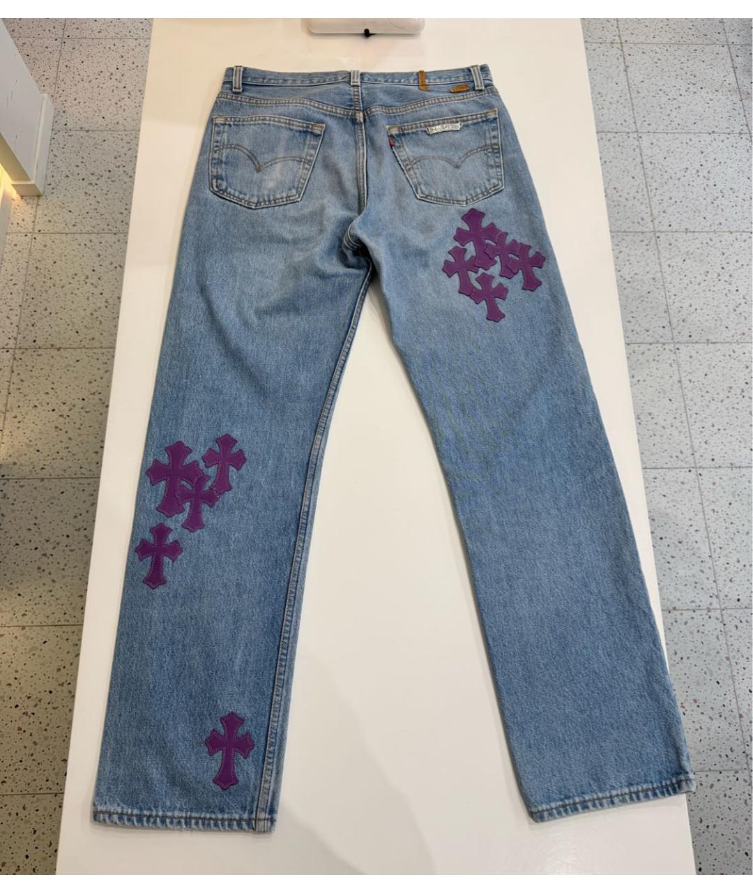 CHROME HEARTS Синие прямые джинсы, фото 2