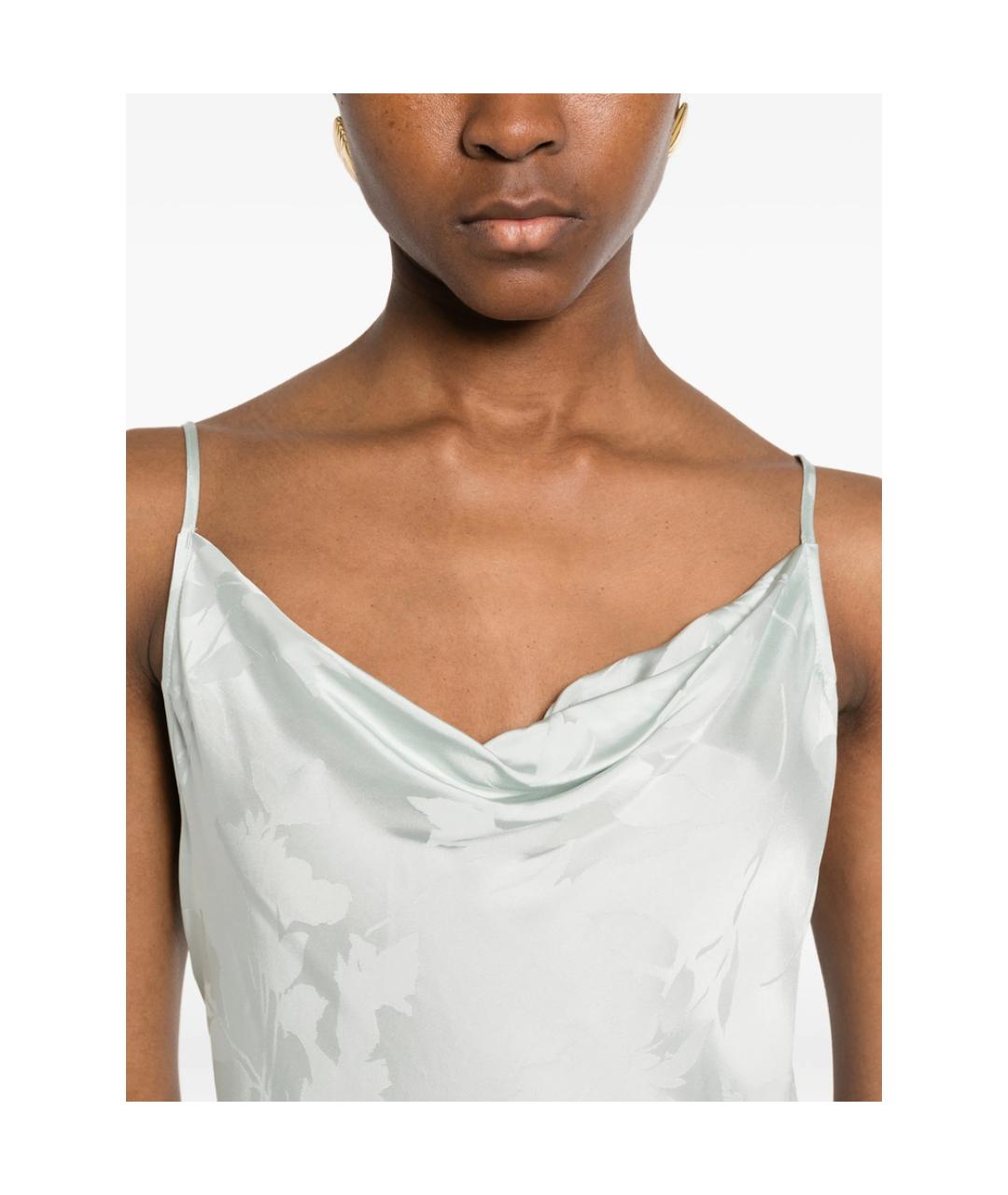 CALVIN KLEIN Серое вискозное вечернее платье, фото 2