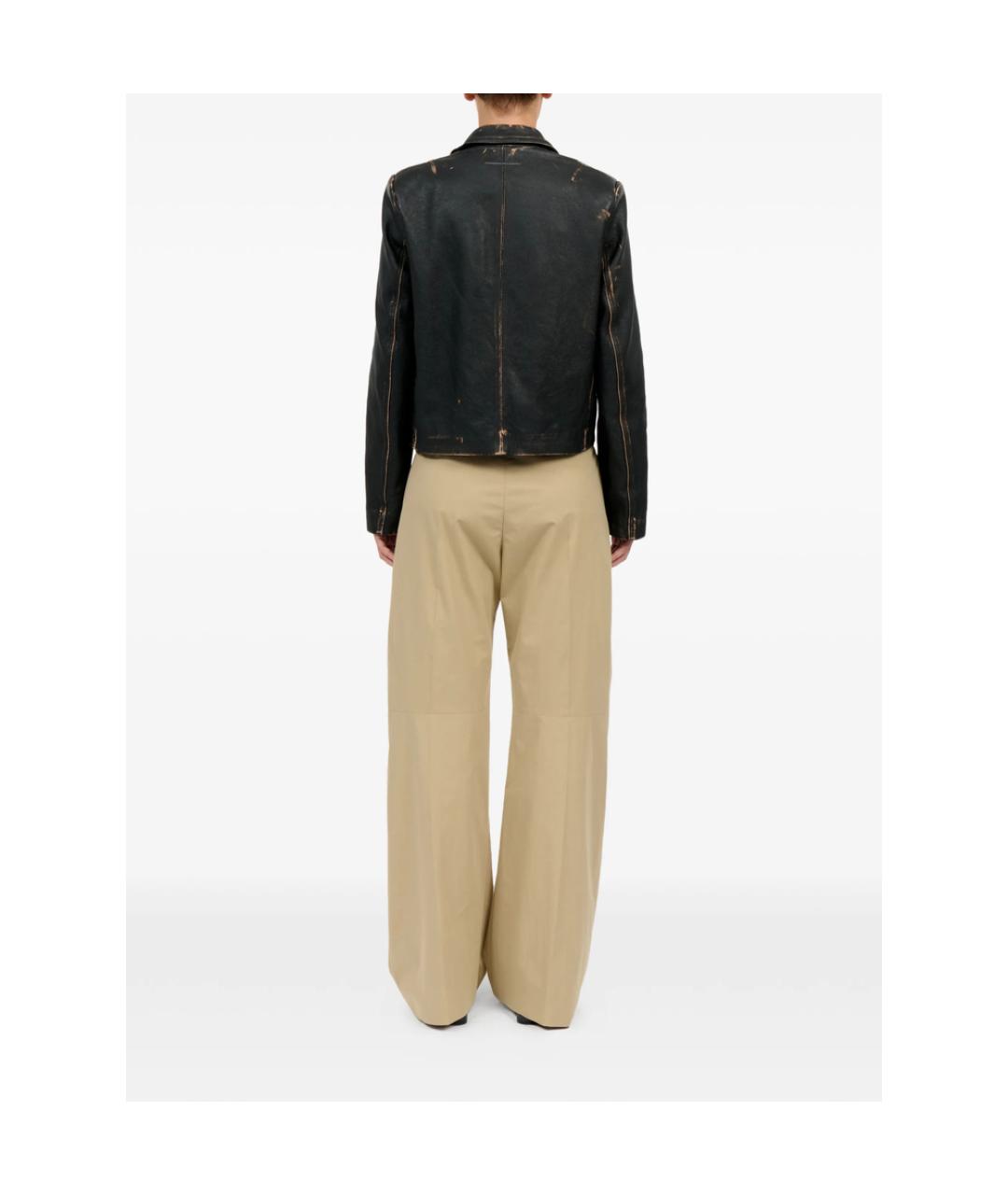 MM6 MAISON MARGIELA Черная кожаная куртка, фото 6