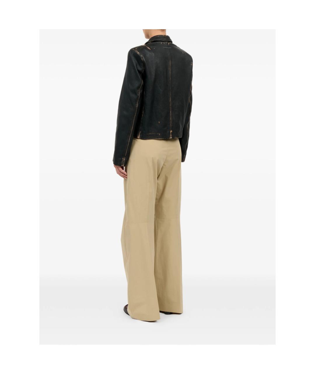 MM6 MAISON MARGIELA Черная кожаная куртка, фото 5