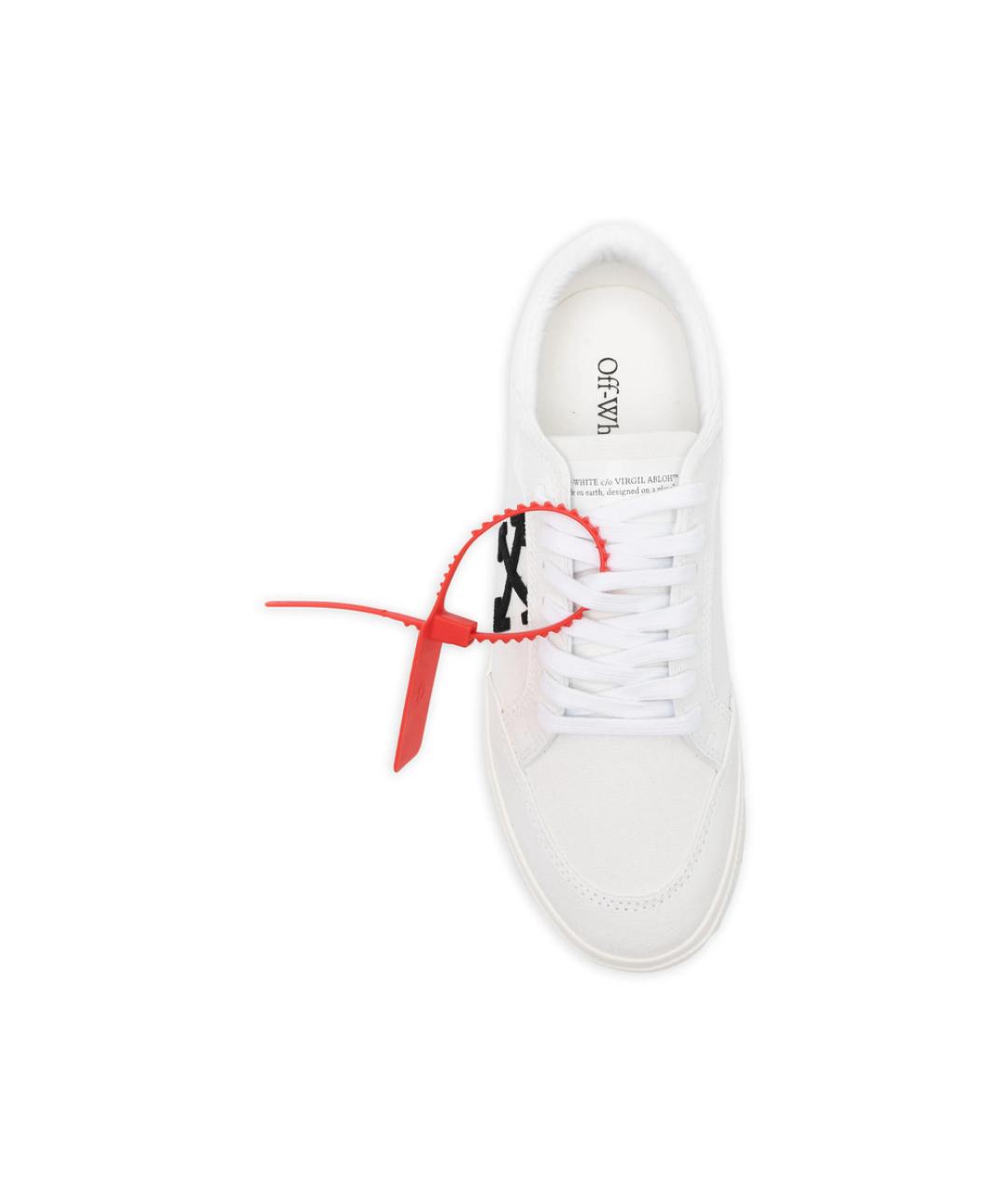 OFF-WHITE Белые текстильные низкие кроссовки / кеды, фото 3