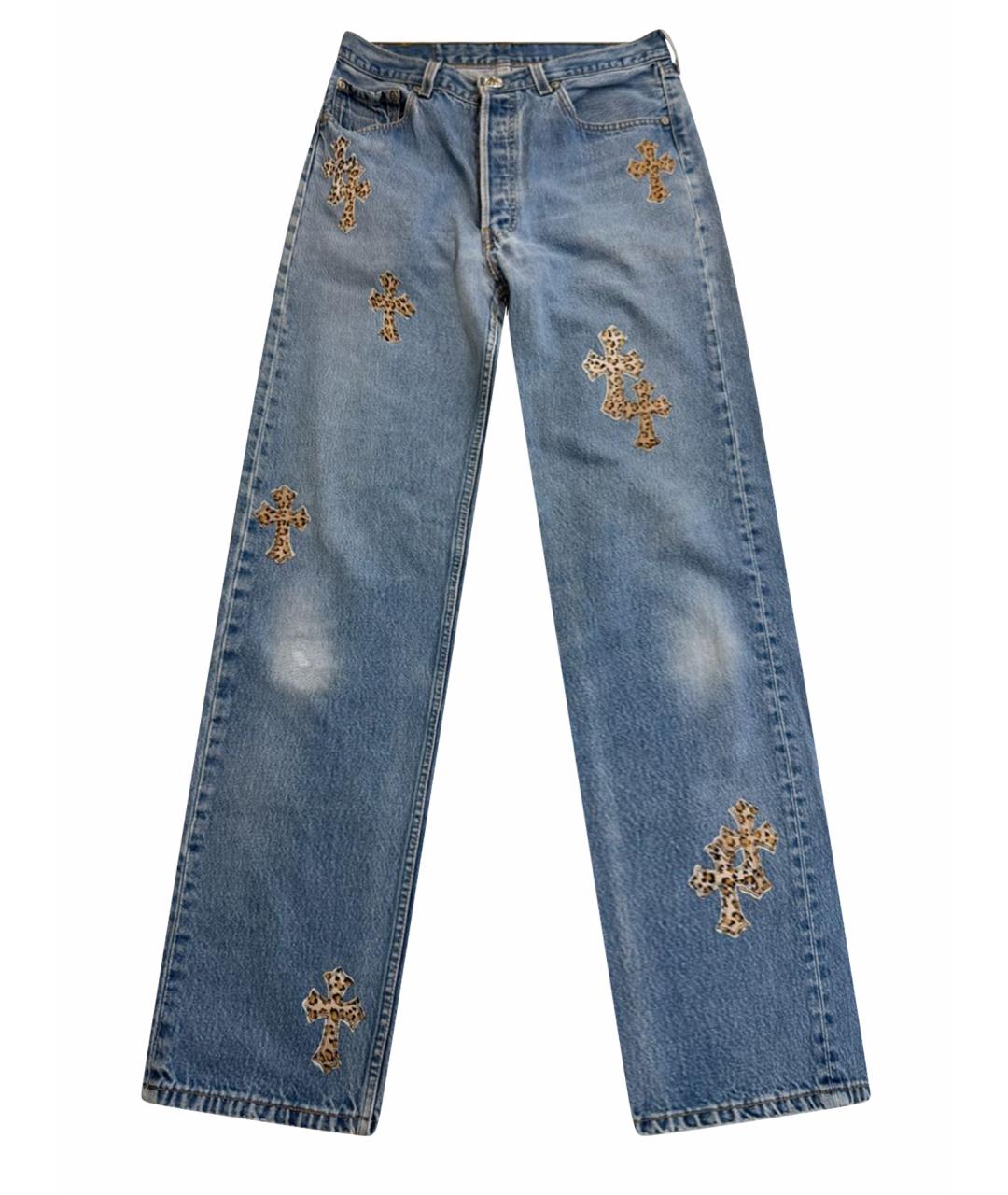 CHROME HEARTS Синие прямые джинсы, фото 1
