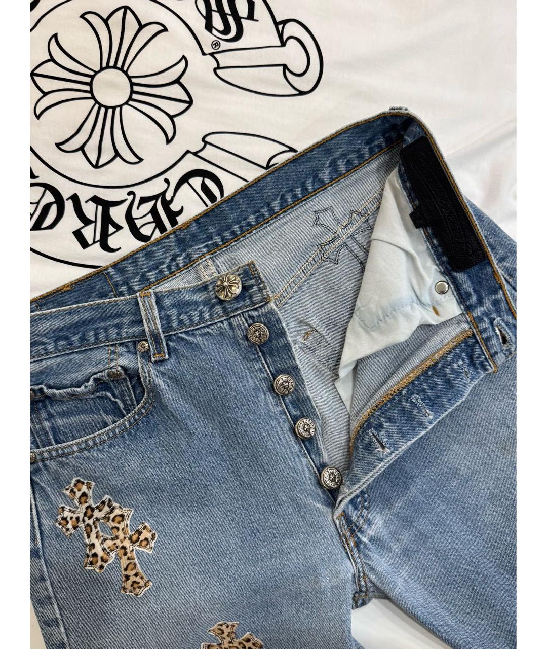 CHROME HEARTS Синие прямые джинсы, фото 7