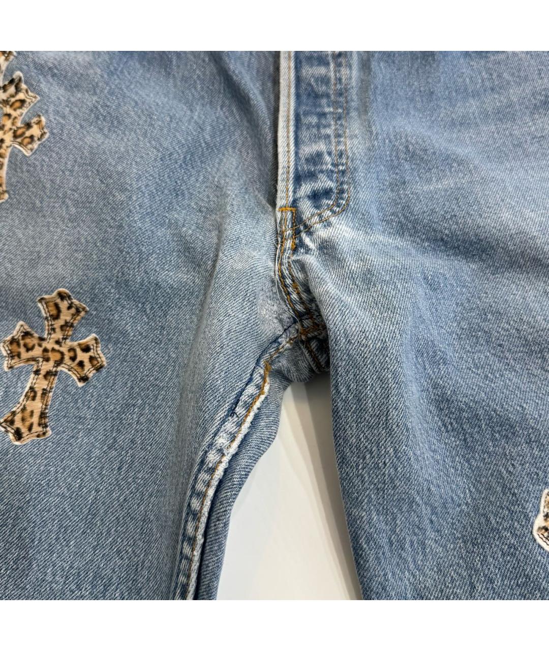 CHROME HEARTS Синие прямые джинсы, фото 3