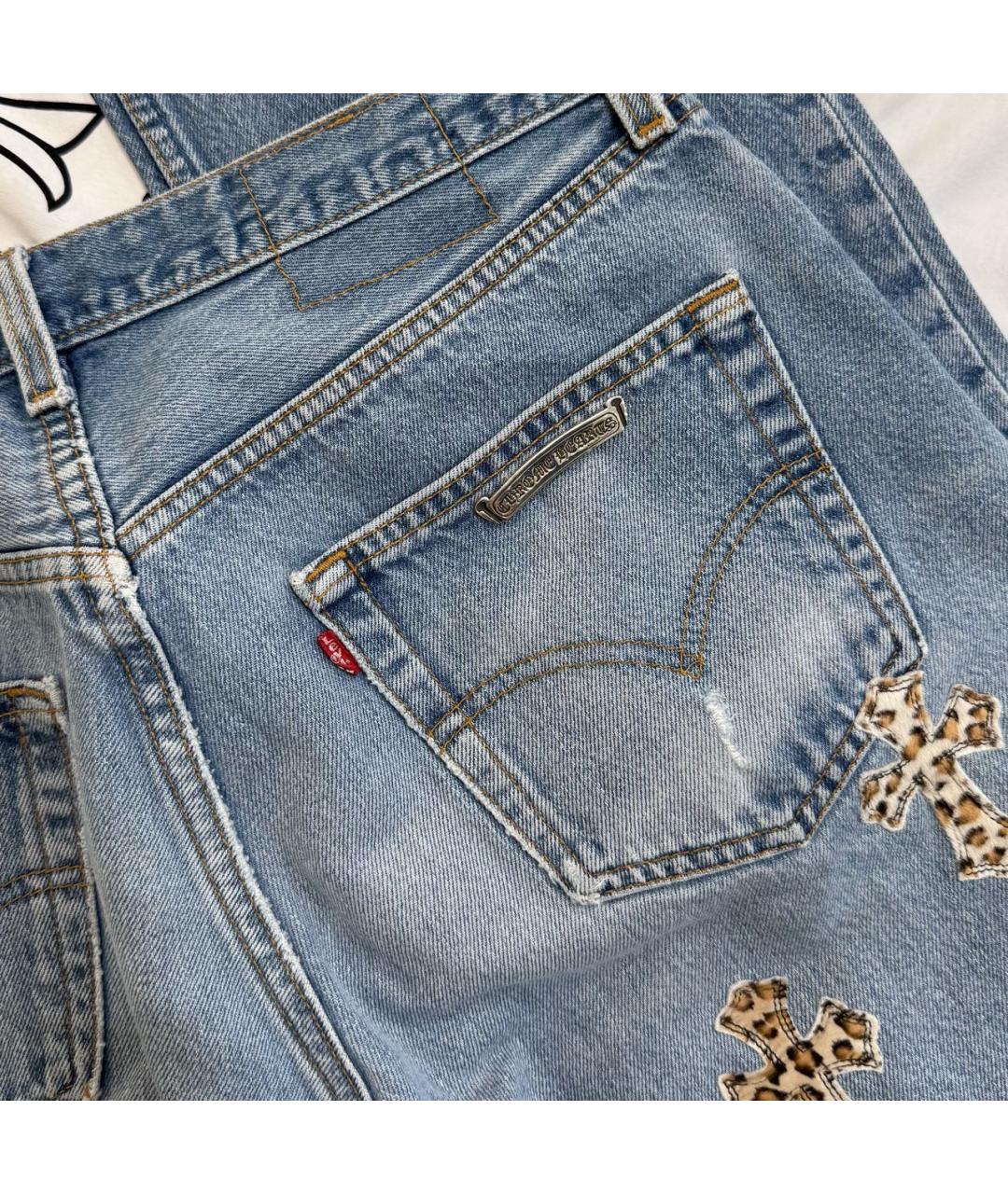 CHROME HEARTS Синие прямые джинсы, фото 4