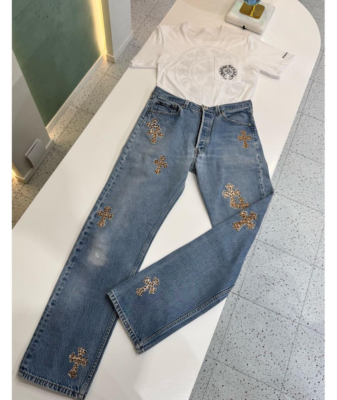 CHROME HEARTS Синие прямые джинсы, фото 8