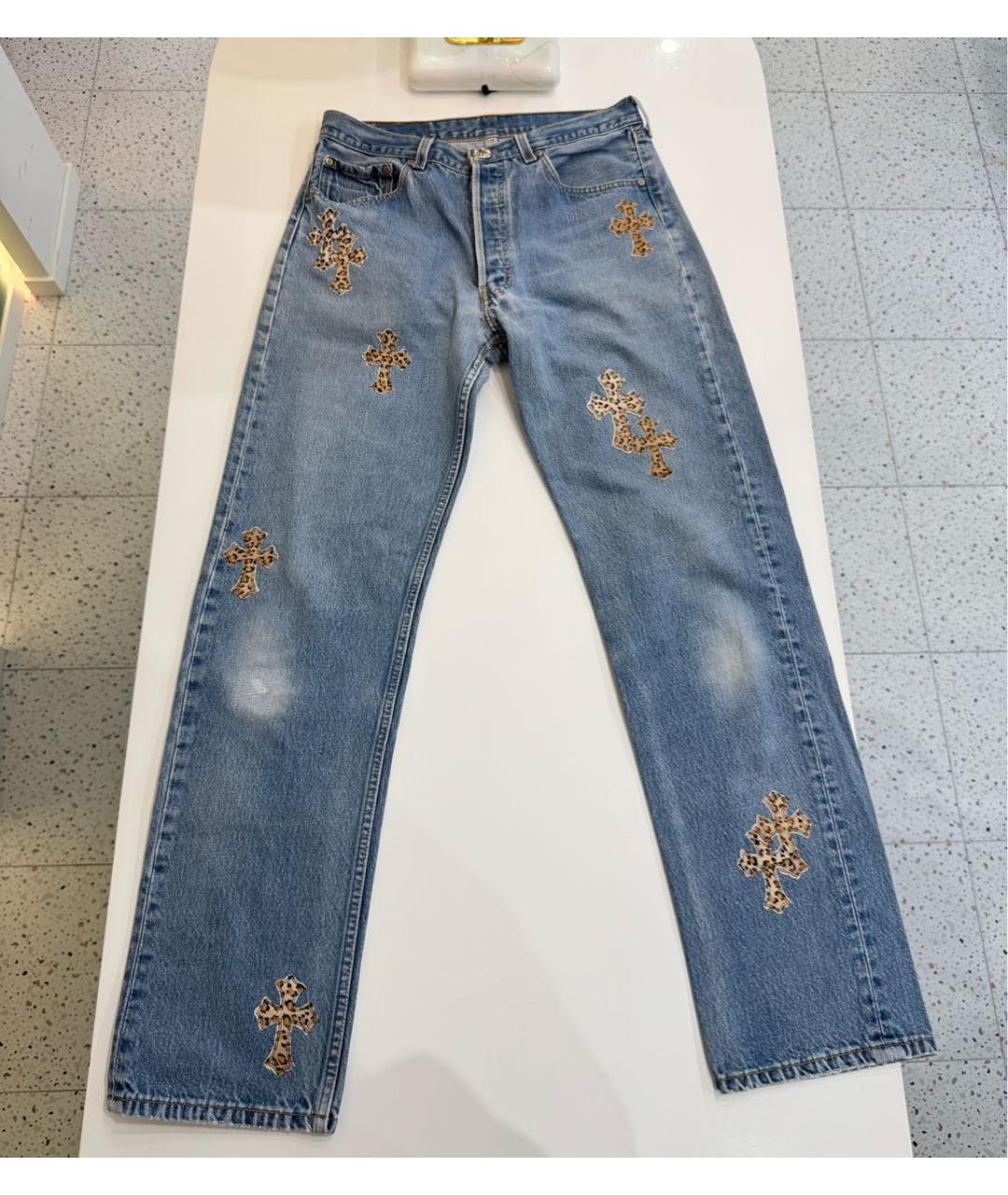 CHROME HEARTS Синие прямые джинсы, фото 9