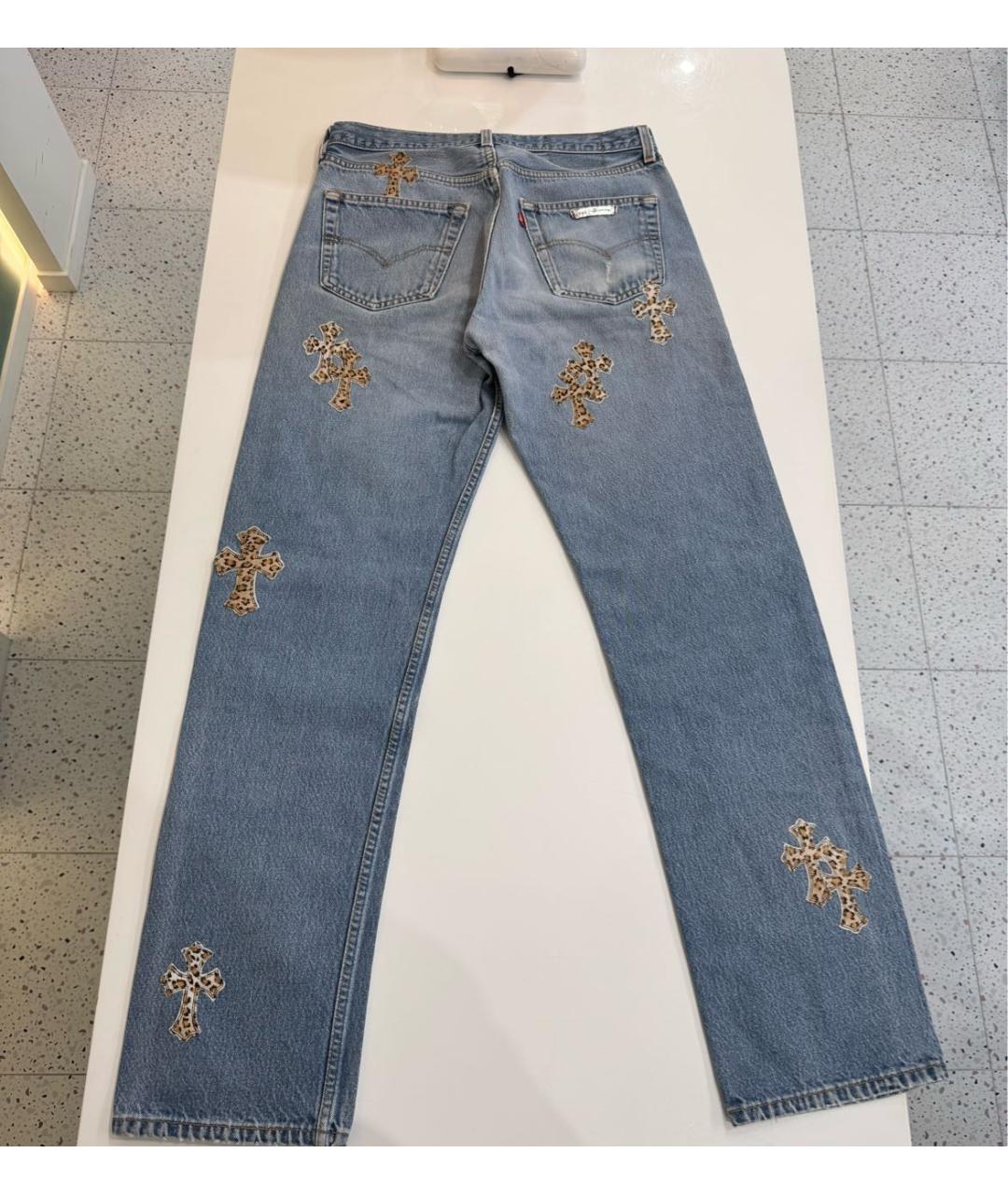 CHROME HEARTS Синие прямые джинсы, фото 2
