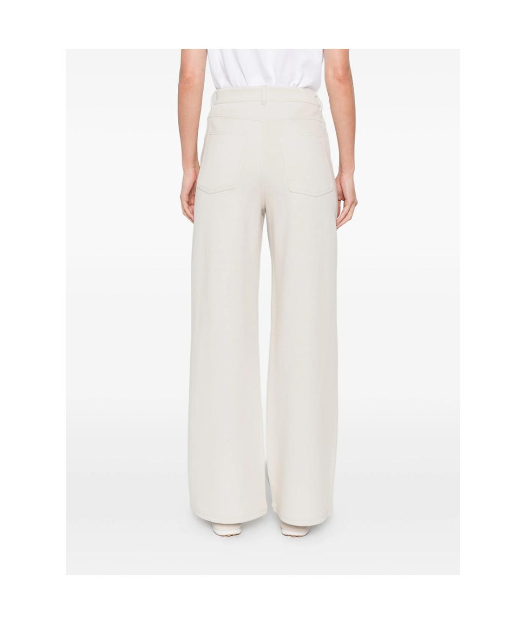 'S MAX MARA Белые полиэстеровые прямые брюки, фото 2