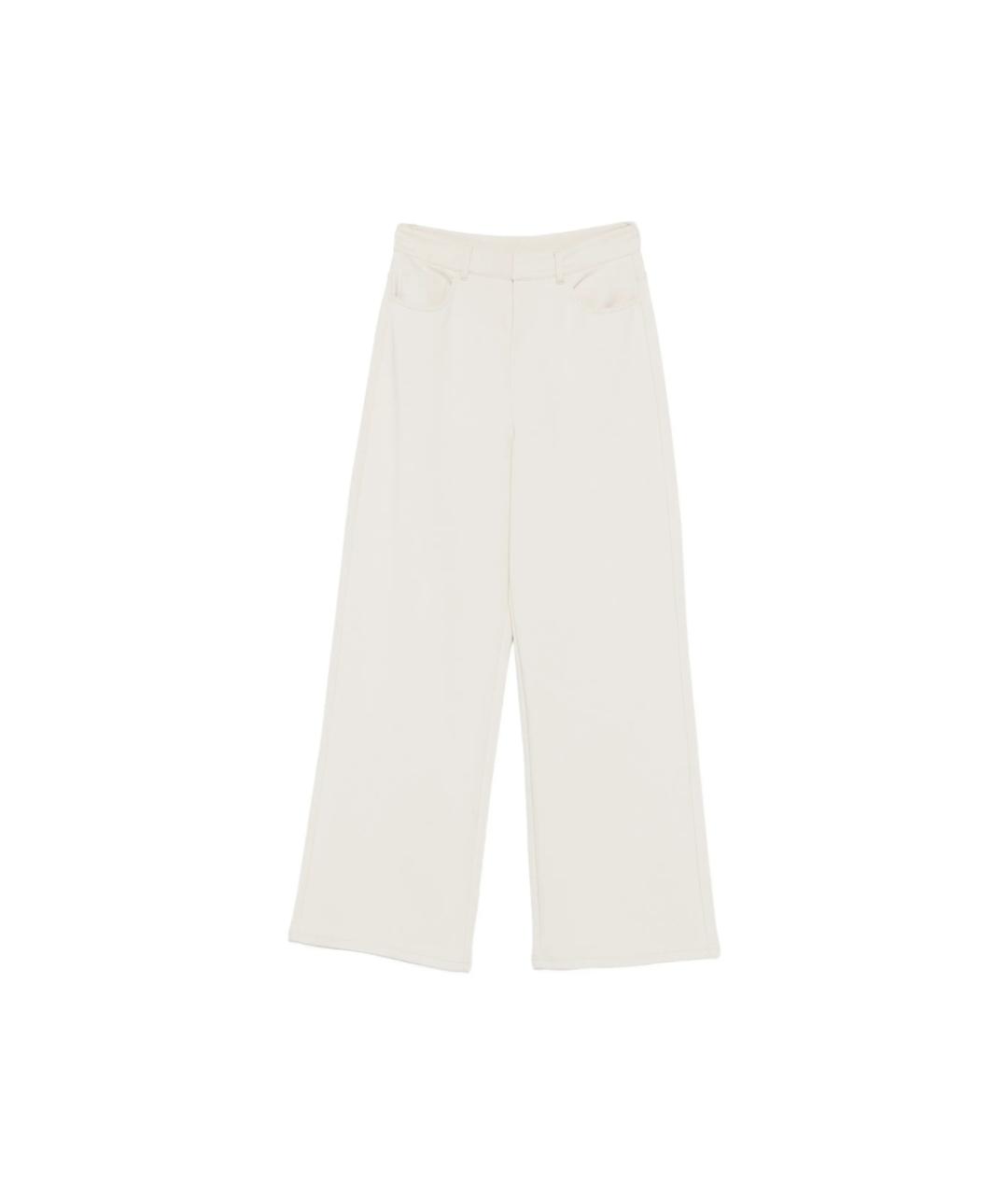 'S MAX MARA Белые полиэстеровые прямые брюки, фото 1