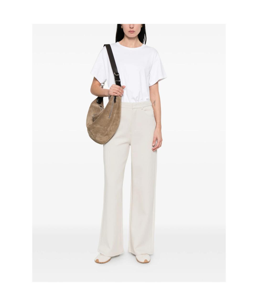 'S MAX MARA Белые полиэстеровые прямые брюки, фото 3