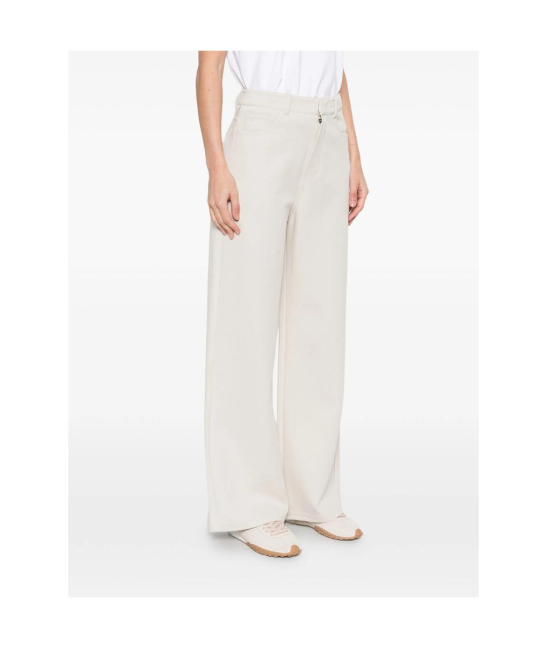 'S MAX MARA Белые полиэстеровые прямые брюки, фото 5