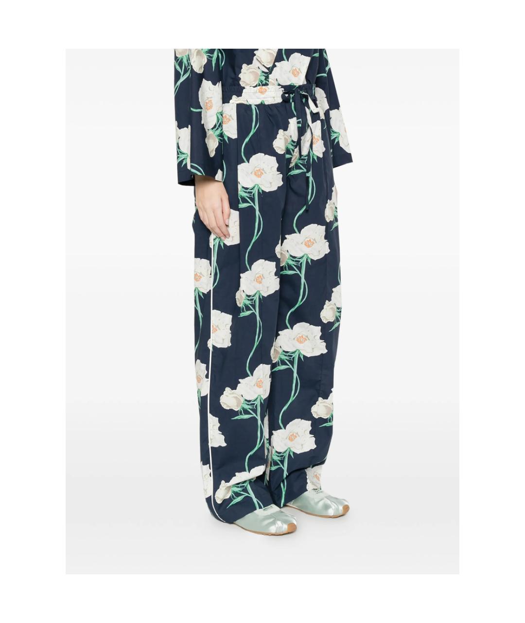 KENZO Синие хлопковые прямые брюки, фото 5