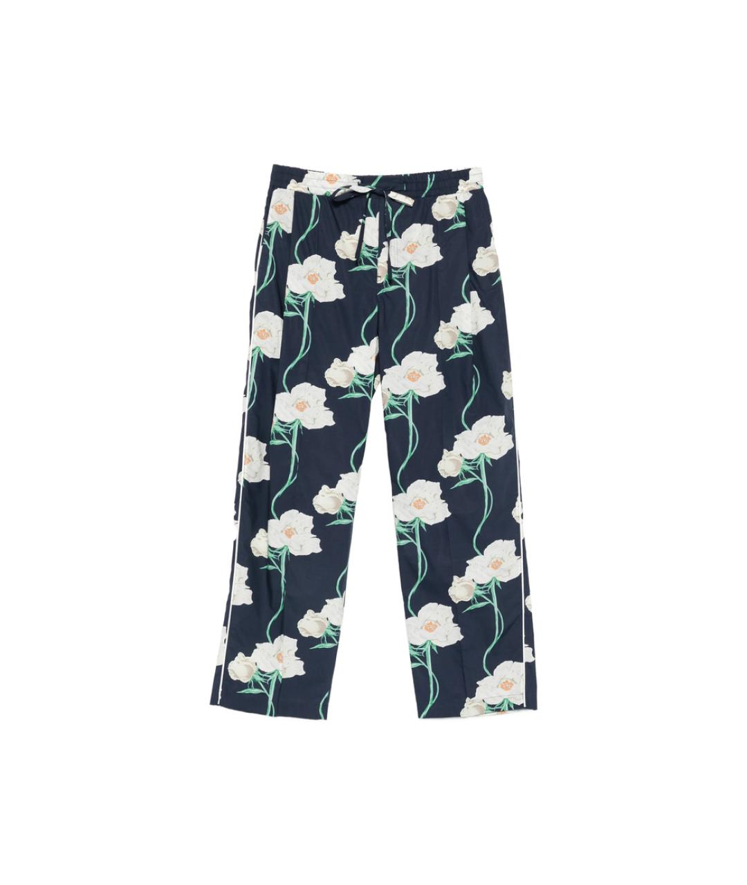 KENZO Синие хлопковые прямые брюки, фото 1