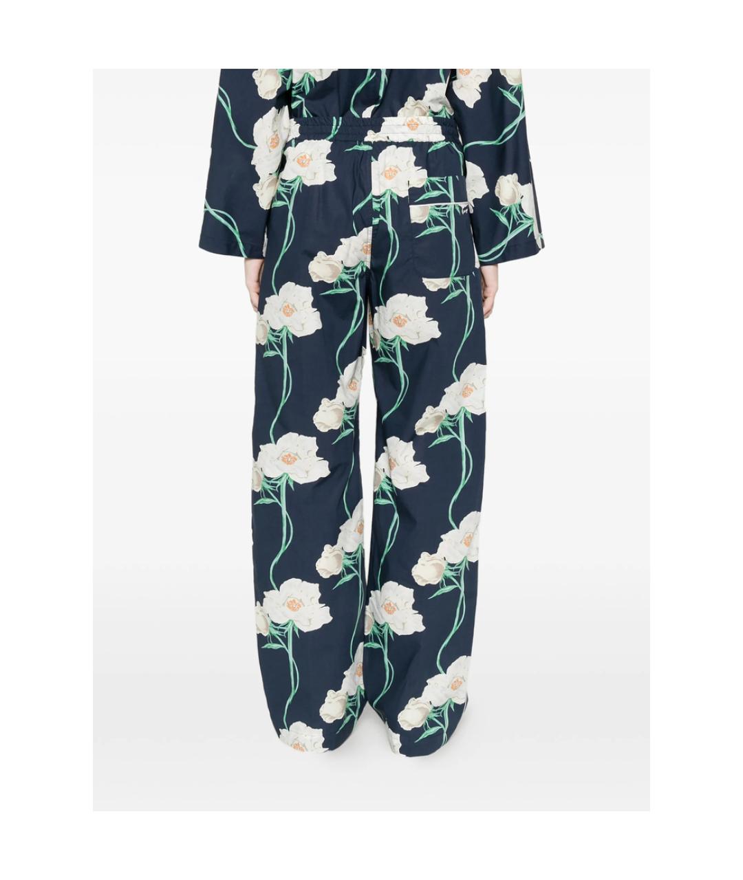 KENZO Синие хлопковые прямые брюки, фото 4