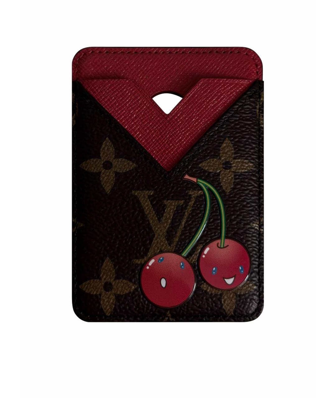 LOUIS VUITTON Коричневый кожаный кардхолдер, фото 1