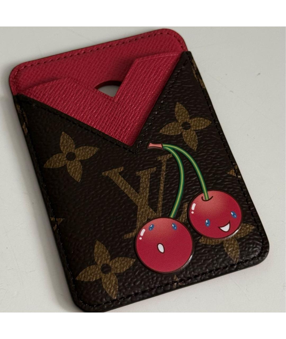 LOUIS VUITTON Коричневый кожаный кардхолдер, фото 4