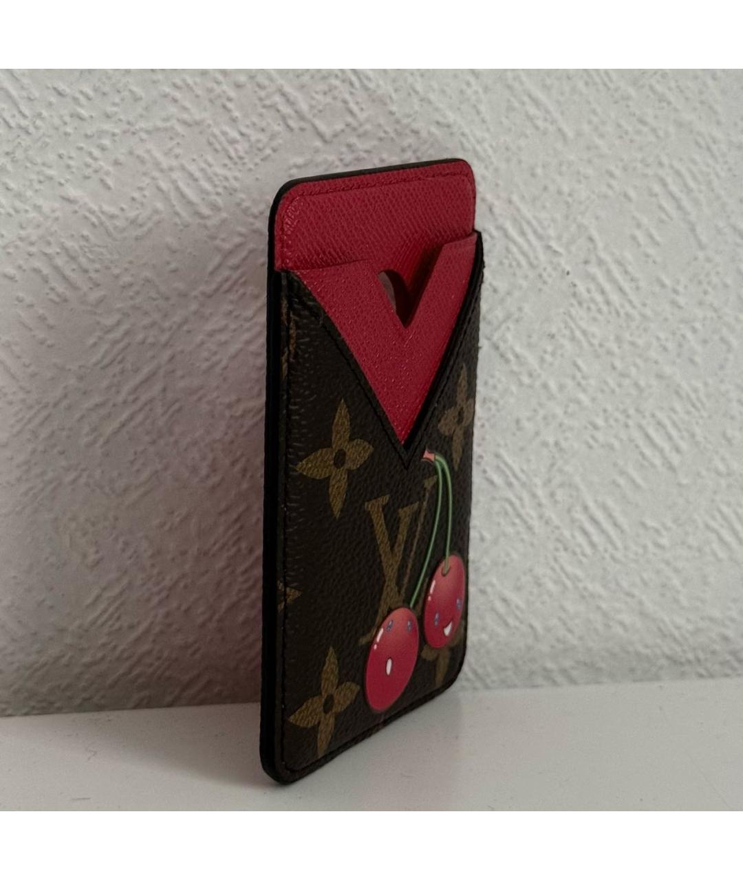 LOUIS VUITTON Коричневый кожаный кардхолдер, фото 2