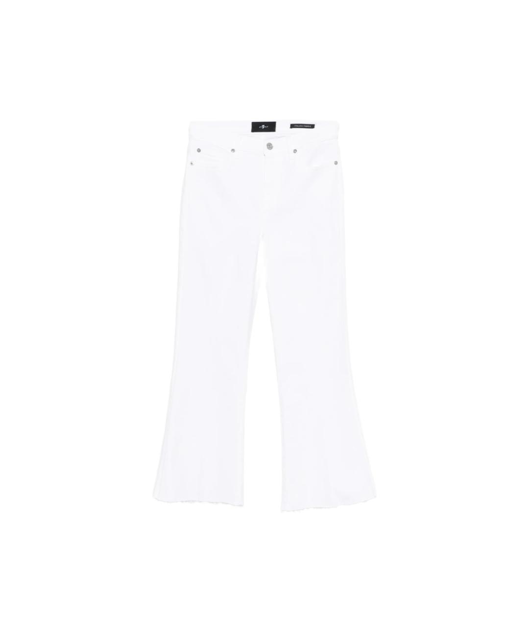 7 FOR ALL MANKIND Белые хлопковые джинсы клеш, фото 1