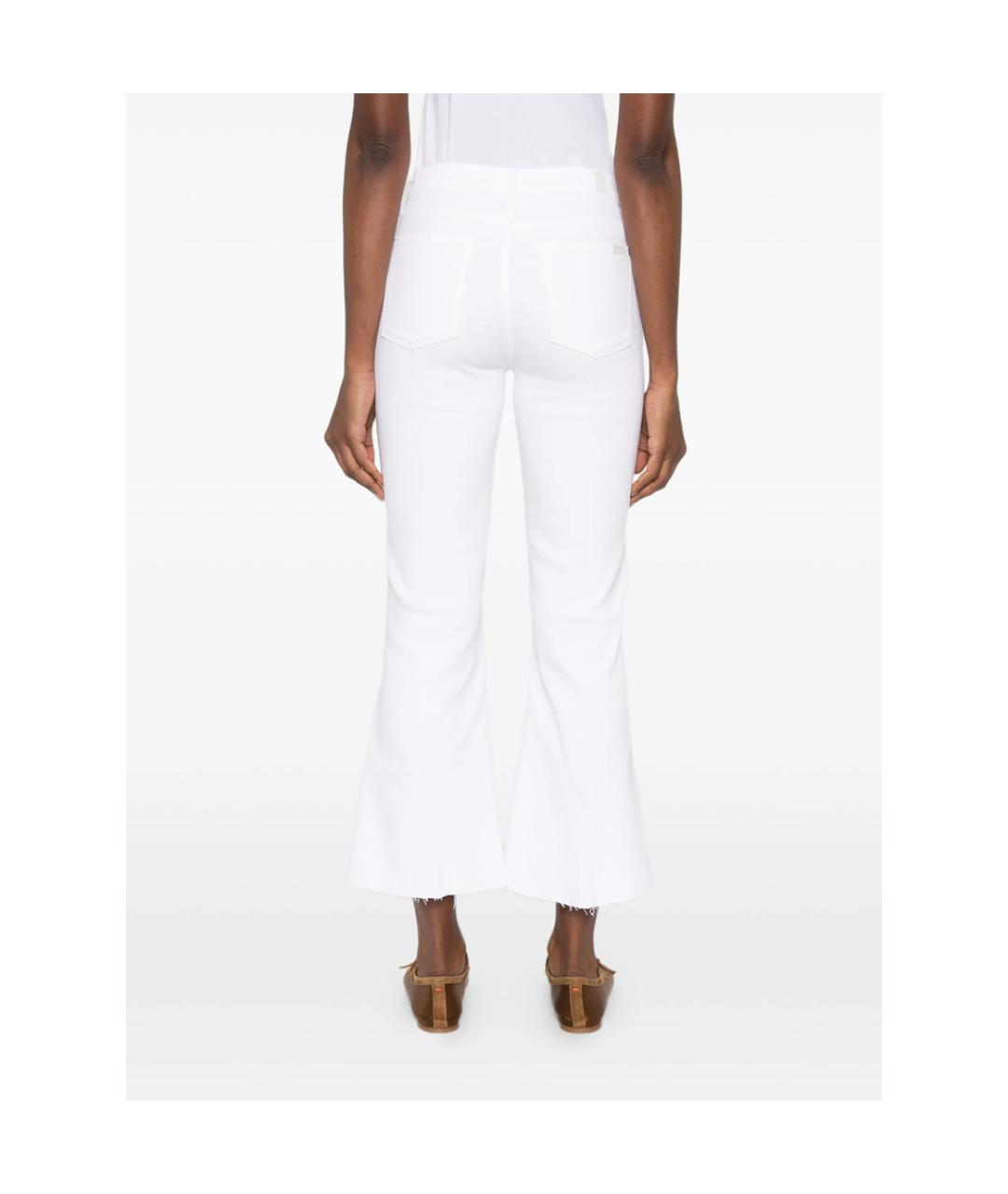 7 FOR ALL MANKIND Белые хлопковые джинсы клеш, фото 5
