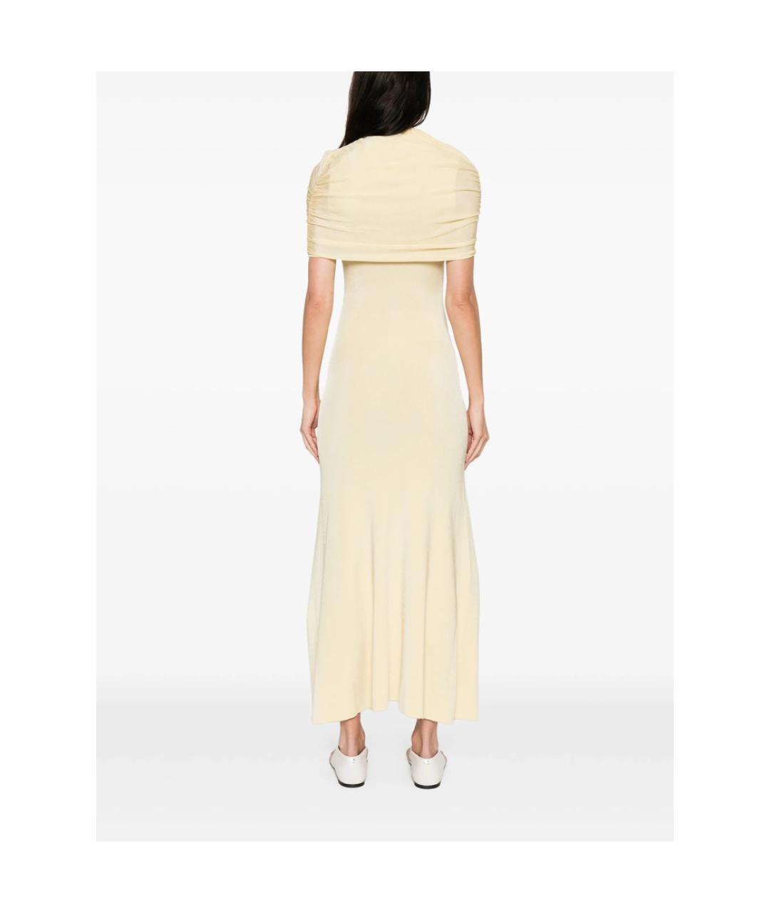 ROLAND MOURET Желтое полиамидовое повседневное платье, фото 3