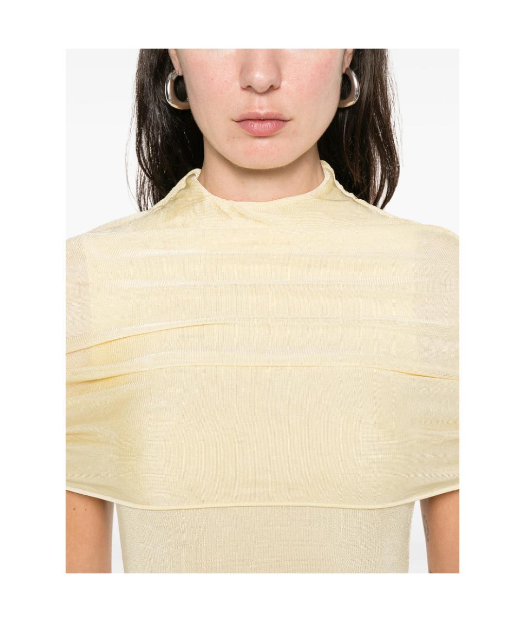 ROLAND MOURET Желтое полиамидовое повседневное платье, фото 5