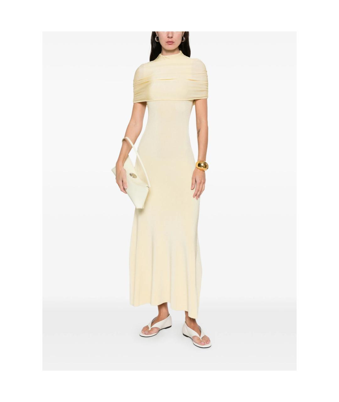ROLAND MOURET Желтое полиамидовое повседневное платье, фото 4