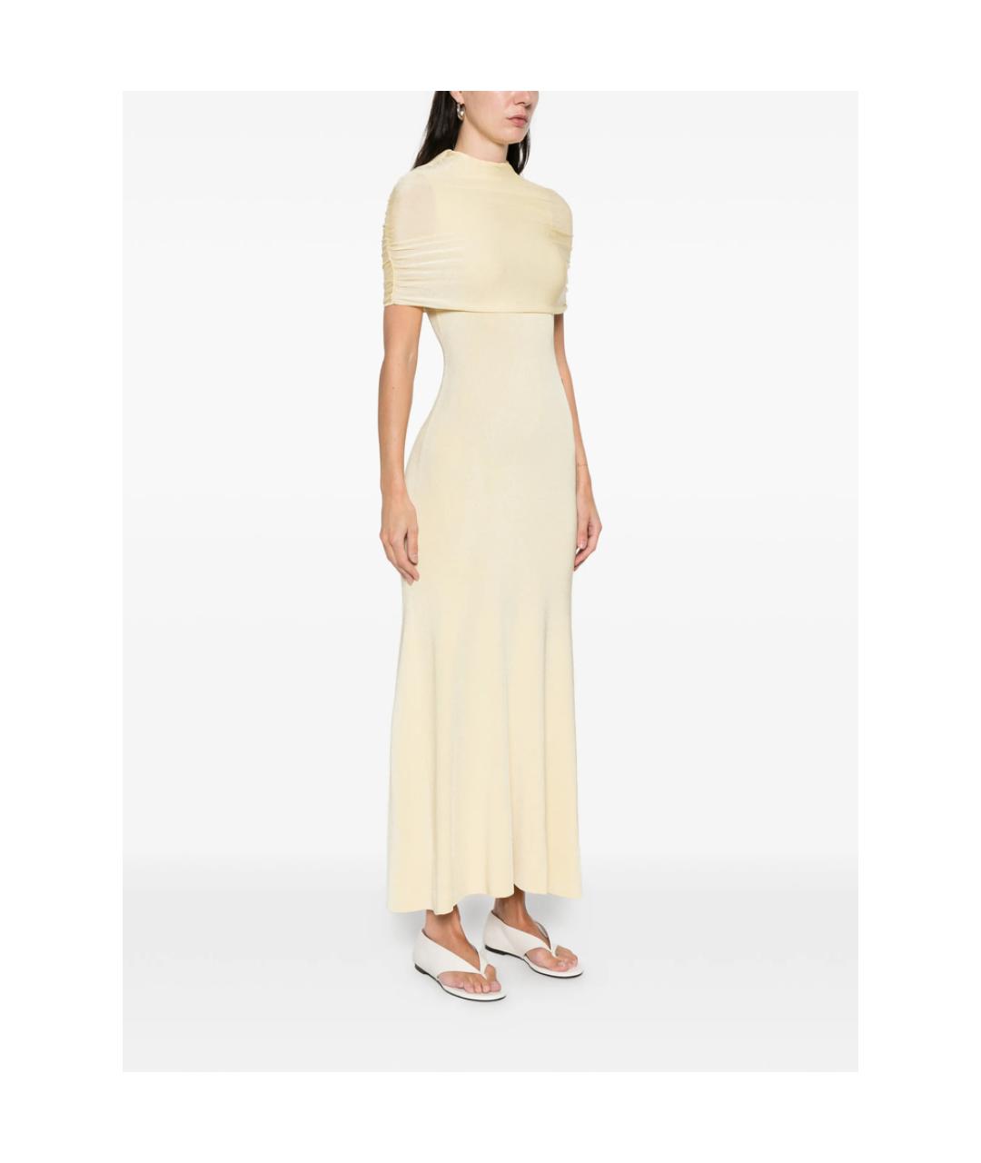 ROLAND MOURET Желтое полиамидовое повседневное платье, фото 2