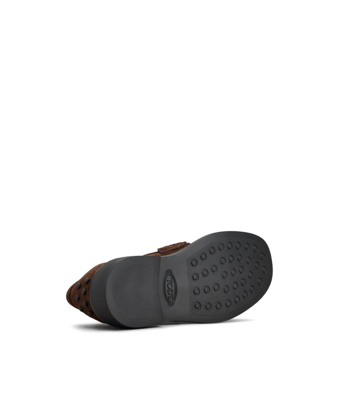 TOD'S Коричневые замшевые лоферы, фото 5
