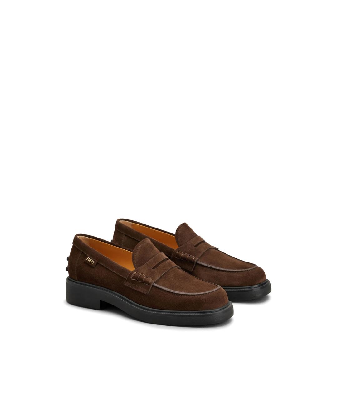 TOD'S Коричневые замшевые лоферы, фото 2