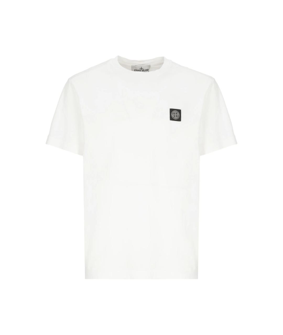STONE ISLAND Белая хлопковая футболка, фото 1
