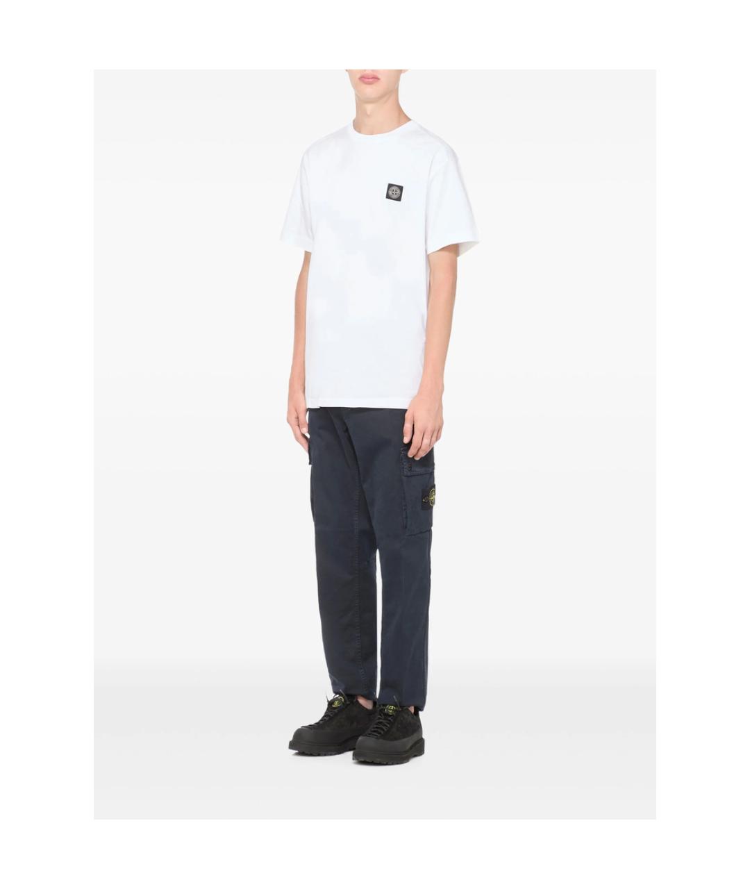 STONE ISLAND Белая хлопковая футболка, фото 4