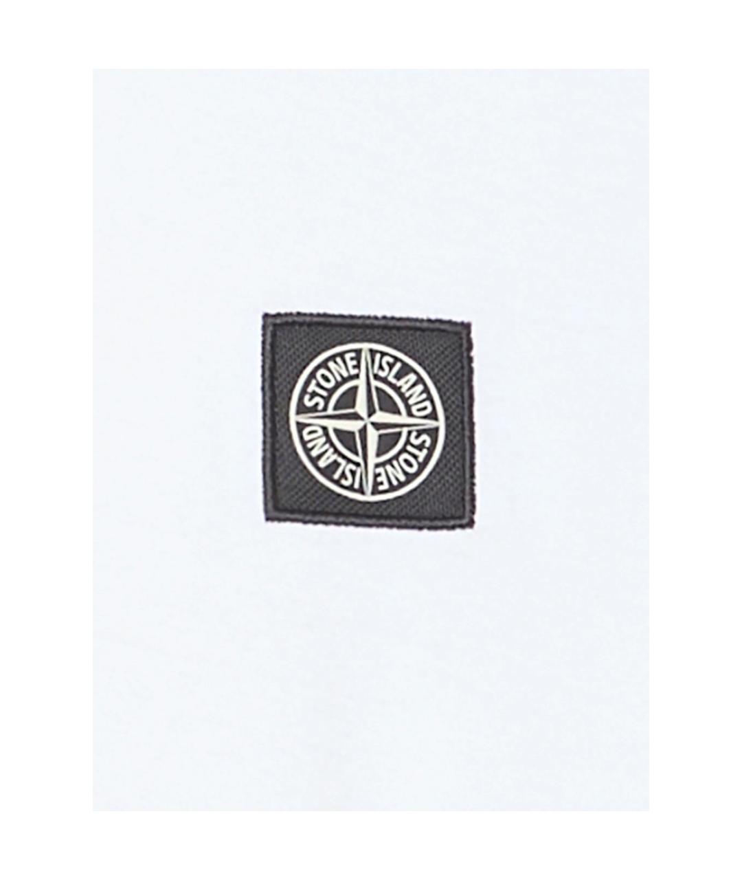 STONE ISLAND Белая хлопковая футболка, фото 3