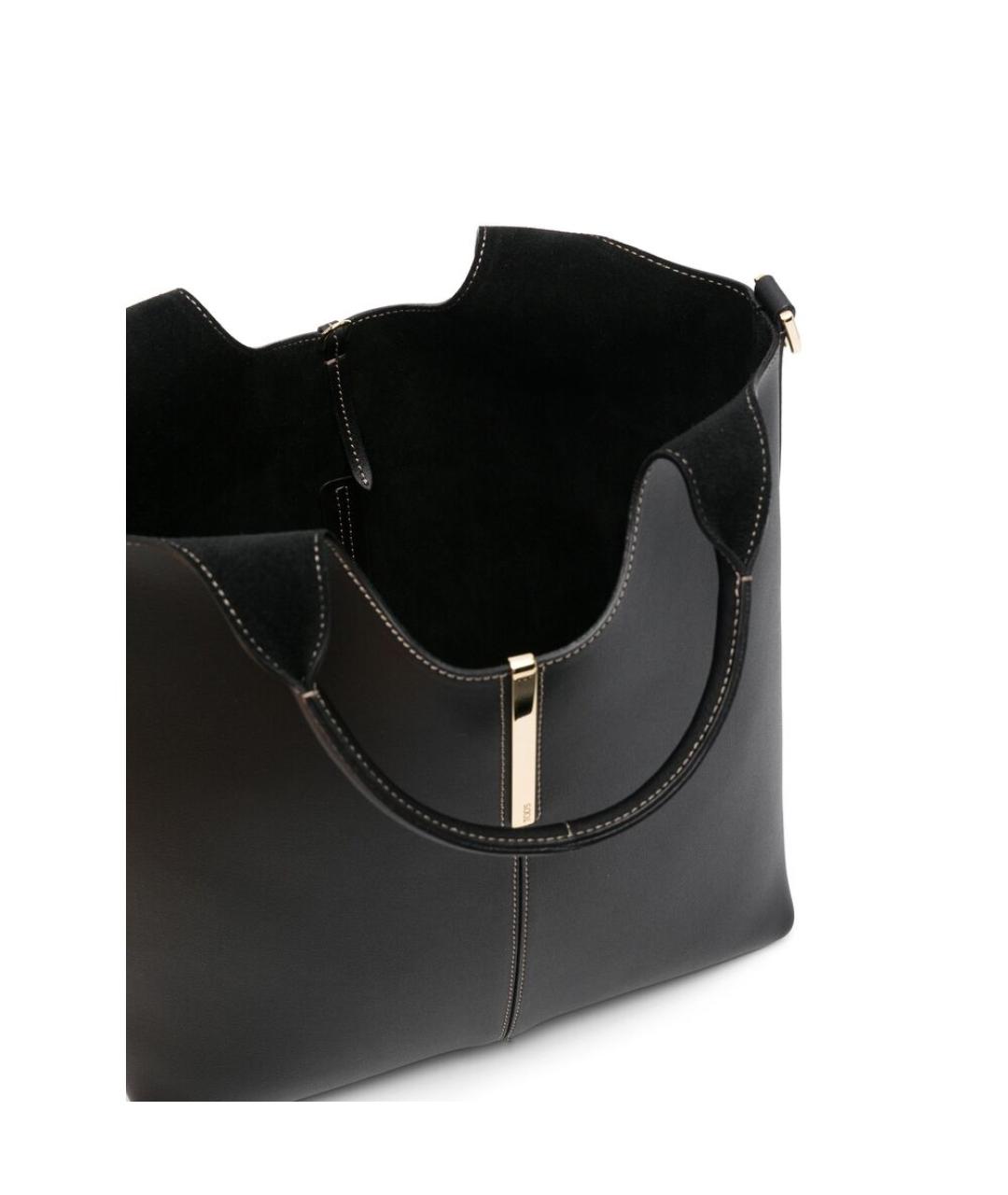 TOD'S Черная кожаная сумка тоут, фото 4