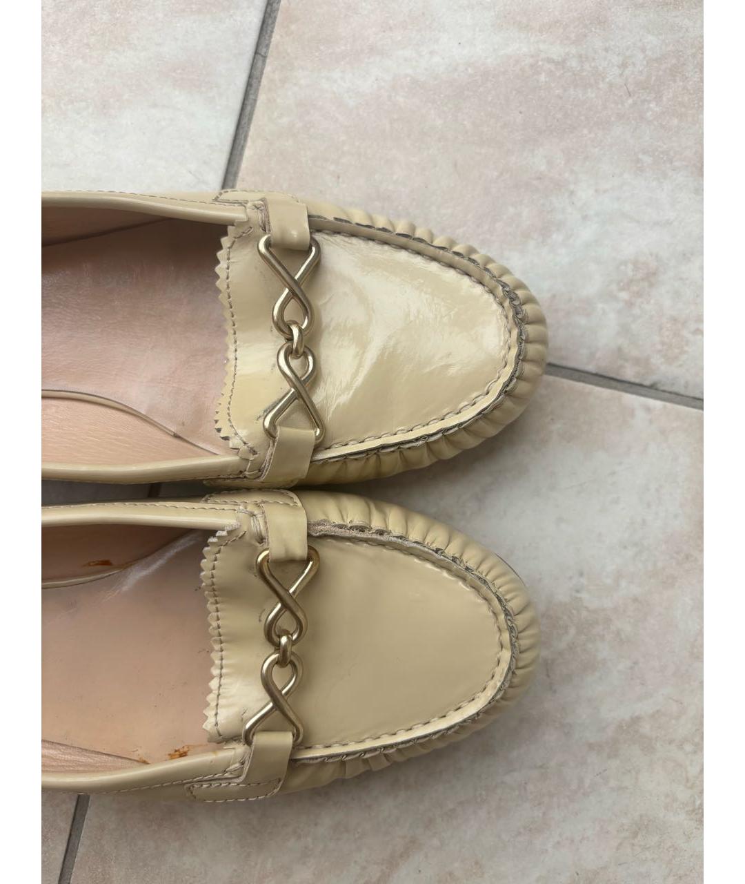 BALLY Бежевые кожаные мокасины, фото 6